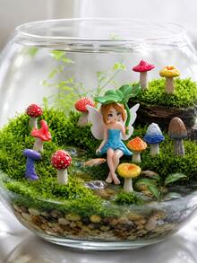 Artificial Moss + Mushroom Decor, Artificial Moss Micro Landscape, Lawn, Potted Plant Mushroom Root Decoration, Miniature Resin Sculpture, DIY Potted Plant Decoration Accessories Set - Multicolor - View 2