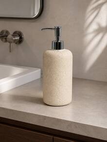 1/2pcs Resin Bathroom Accessories Set, Includes Toothbrush Holder And Soap Dispenser, Modern Bathroom Storage Set (Beige) - Multicolor - View 3