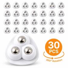 30PCS Self Adhesive Mini Caster Wheels, 360° Rotating Furniture Rollers, Heavy Duty Universal Moving Wheels For Storage Boxes, Cabinets And Household Items - White - View 7