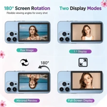 Vlog Selfie Monitor Screen Compatible With Iphone And Android Phones, Wireless Transmission For Rear Camera, 3.97-Inch Screen, Suitable For Social Media Platform Live Streaming, Vlog Kit, Magnetic Protective Case, Vlog Screen, Built-In 1500mAh Battery - Multicolor - View 8
