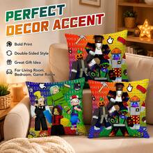 Roblox 3pcs Game Theme Pillow Covers, Modern Character Print Cushion Covers, Zipper Closure, Soft And Durable Fabric, Machine Washable, Suitable For Living Room, Game Room, Party, Room Decor, Home Decor, Cute Decoration - Roblo Boy Pillowcase - View 3