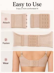 5pcs Multi-Color Bra Extender 3-Row 4-Hook Elastic Band Lingerie Extension Buckle Stainless Steel Back Hook Adjuster - Multicolor - View 4