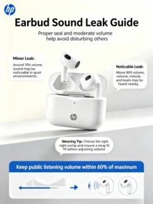 HP 藍牙 5.3 無線入耳式耳機，30 小時續航，USB-C 充電，附麥克風，相容 iOS 與 Android - 白色 - 查看 11