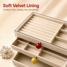 Large Capacity Multi-Layer Jewelry Storage Box With Transparent Lid, Compartment Tray For Earrings, Rings, Bracelets And Necklaces - Multicolor - View 9