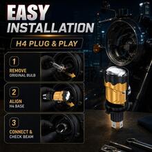 HYNBYZJ 1pc/2pcs H4 Bi LED Projector Lens 200W Car Headlight Bulbs Hi/Low Beam 80000LM Auto Turbo Lamps Motorcycle Plug&Play For LHD RHD 6000K - A - View 8