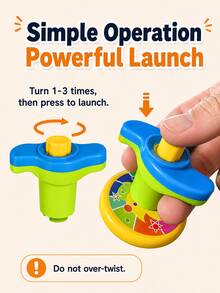 1 Set Mini Spinning Top Toy - Stackable Spinning Tops With 5 Tops And 1 Launcher, Early Education Stress Relief Toy For Kids, Party Game Interactive Supplies, Suitable For Boys And Girls Birthday Gift, Christmas Gift, Classroom Small Gift (Random Style And Color) - Multicolor - View 5