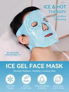1/2PCS Ice Gel Face Mask,Reusable Cooling Gel Bead Face Mask With Adjustable Strap,Cold Compress Mask,Chilled Facial Mask,Face & Eye Cooling Mask,Cooling Eye Mask,Cold Gel Face Mask,Skincare,Puffy Face Care,Home Spa,Travel,Relaxation,Daily Use - Bead-infused Facial Mask - View 6