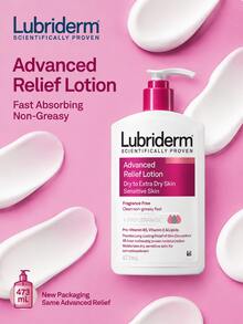 Lubriderm Daily Moisturizing Lotion New Packaging 473ml Ceramide Repair Body Lotion Refreshing Non-Greasy - Red - View 3