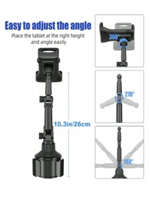Multifunctional Tablet And Phone Car Cup Holder Mount - Adjustable, Installable On Car Dashboard And Air Vent, Expandable Base, Easy Installation, Stable And Anti-Shake, Super Shock-Resistant, Essential Practical Accessory For Your Car, Perfect Gift For Road Trips - A - View 7