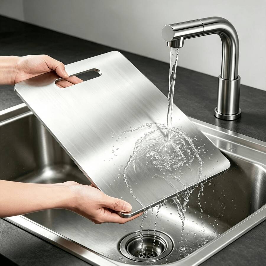 3pcs/1pc Titanium Alloy Cutting Board, Titanium Alloy Kitchen Cutting Board, 304 Stainless Steel Cutting Board Suitable For Meat, Fruits And Vegetables