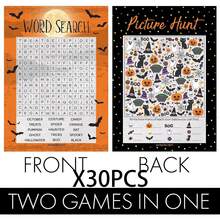 30Pcs Halloween Games Pack, Word Search And Picture Match | Dual-Sided Cards, 5" X 7", Answer Keys Included, Fall Party Theme Activity - View 10