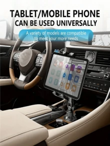 Multifunctional Tablet And Phone Car Cup Holder Mount - Adjustable, Installable On Car Dashboard And Air Vent, Expandable Base, Easy Installation, Stable And Anti-Shake, Super Shock-Resistant, Essential Practical Accessory For Your Car, Perfect Gift For Road Trips - A - View 3