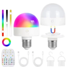 2pcs RGB Wall Lightp, Adjustable Height, Rechargeable Bulb With Remote Control, Ambient Wall Lamp For Living Room Bedroom Hallway Kitchen Interior Home Wall Lights - RGB Bulb - View 2