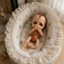 6 Inch Mini Full Solid Silicone Reborn Doll Soft & Elastic Touch Cute Skull‑Shaped Realistic Art Doll Handmade Collectible Figure Birthday Gift For Home Decor & Ornament - Apricot - View 8