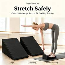 Squat Wedge Support Block, Suitable For Yoga, Strength Training And Deep Stretching, Squat Support Triangular Wedge Block, Deep Leg Bend Yoga Brick, Fitness Squat Wedge, EVA Leg Lift Stretching Inclined Board - Black - View 7