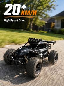 2-Wheel Drive Remote Control Car, Speed Up To 20km/H, 2.4GHz Frequency, Alloy Body, Equipped With USB Rechargeable Battery, Ideal Gift For Halloween, Christmas, Thanksgiving - Black - View 8