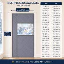 Pure Gray Side-Opening Winter Thermal Door Curtain With Visible Window, Built-In Strong Magnetic Blocks For Seamless Silent Closure, No-Drill Hook And Loop Installation, Hidden Bottom Weight, Suitable For Various Home Door Scenarios, Multiple Sizes Available - Solid Gray Side-open [Warm] - View 4