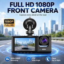 3 Channel Dash Cam 1080P Front, Triple Car Camera With IR Night Vision, Loop Recording - A - View 3