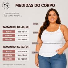 Basic Ribbed Spaghetti Strap Tank Top Plus Size - Beyaz - Görünüm 3