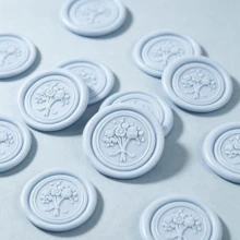 20入 3D 浮雕花束自黏式蠟封貼紙，適用於禮物、婚禮邀請函、信封封口－淺藍色 - 花束-淺藍 - 查看 9