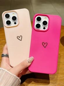 3件組多色愛心圖案極簡全包覆TPU防震個性化手機殼，適用於Apple 18 17 16 15 14 13 12 11 Pro Max 保護殼 Air - 彩色 - 查看 2