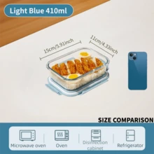 410/700/1040ml/3pcs Glass Food Storage Containers, Meal Prep, Airtight Leak-Proof Locking Lid Bento Boxes, Lunch Boxes, Suitable For Microwave, Oven, Freezer And Dishwasher - Multicolor - View 19