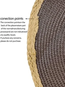 15-Inch Round Brown Woven Placemat Set (4/6pcs), Washable, Wipe Clean, Heat Resistant, Suitable For Holiday Parties, Indoor & Outdoor Daily Use - Brown - View 9