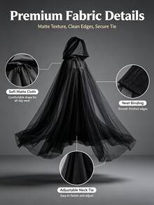 1 buah Jubah Jala Halloween - Jubah Transparan Panjang Penuh dengan Tudung Besar, Jubah Kostum Hantu Halloween, Sempurna untuk Pertunjukan Panggung, Cosplay, dan Pesta - Hadiah Sempurna untuk Remaja/Laki-laki/Perempuan - MultiWarna - View 10