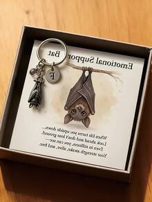 1pc Bat Shaped Inspirational Keychain Set, Suitable For Encouragement, Party Favors Or Holiday Gifts, Applicable For Birthday Parties And Various Occasions - Multicolor - View 3