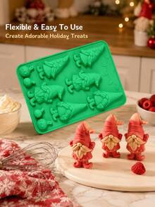 1 buah Cetakan Kue Peri Natal, Cetakan Kue Cokelat Permen Berbentuk Kurcaci Liburan, Alat Pembuat Makanan Penutup Buatan Tangan DIY, Cocok untuk Pesta Natal, Dapur Rumah, dan Dekorasi Liburan - Hijau - View 4