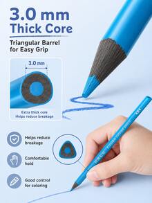 12/24/36/48 Colors Erasable Colored Pencil Set, Thick Soft Core Washable Colored Pencils, Break-Resistant Art Supplies, Suitable For Children And Students - Multicolor - View 6