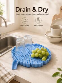 1PC/2PCS Leaf Shaped Silicone Trivet Mat, Heat Resistant Table Coaster, Multifunctional Drainage Pad, Non-Slip Pot Bowl Holder For Kitchen Dining Table Decor - View 5