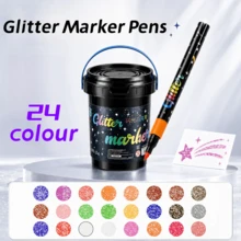 24-Color - 120-Color Children's Flash Markers, With A Flash Effect, Suitable For Photo Album Handmade DIY And Children's Art Supplies - Multicolor - View 13