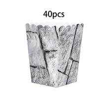 20/40/60pcs Halloween Castle Themed Popcorn Boxes, Decorated With Medieval Castle Brick Wall Pattern, Perfect For Halloween, Day Of The Dead And Medieval Knight Themed Birthday Parties - View 8
