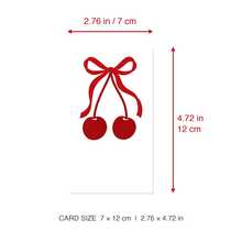 Cherry Bow Blank Message Cards, White Writable Paper Cards With Cute Red Ribbon Design, Suitable For Wedding Favors, Gift Boxes, Gift Bags, Birthday Parties, Baby Showers, Thank You Cards, Small Business Packaging And Holiday Gift Wrapping - View 4