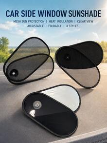 Universal Adjustable Car Side Window Sunshade, 180° Rotatable & Foldable Polyester Mesh Car Window Shade With Suction Cups, UV Protection & Heat Insulation, Clear View Side Window Cover, Summer Car Interior Accessory - A - View 7