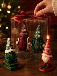 Knitted Hat Faceless Elf 3D Sculpture Silicone Candle Mold, Christmas Skiing Character Casting Mold, Holiday Tabletop Decoration And Holiday Gift DIY Craft Tool - Skiing Gnome - View 5