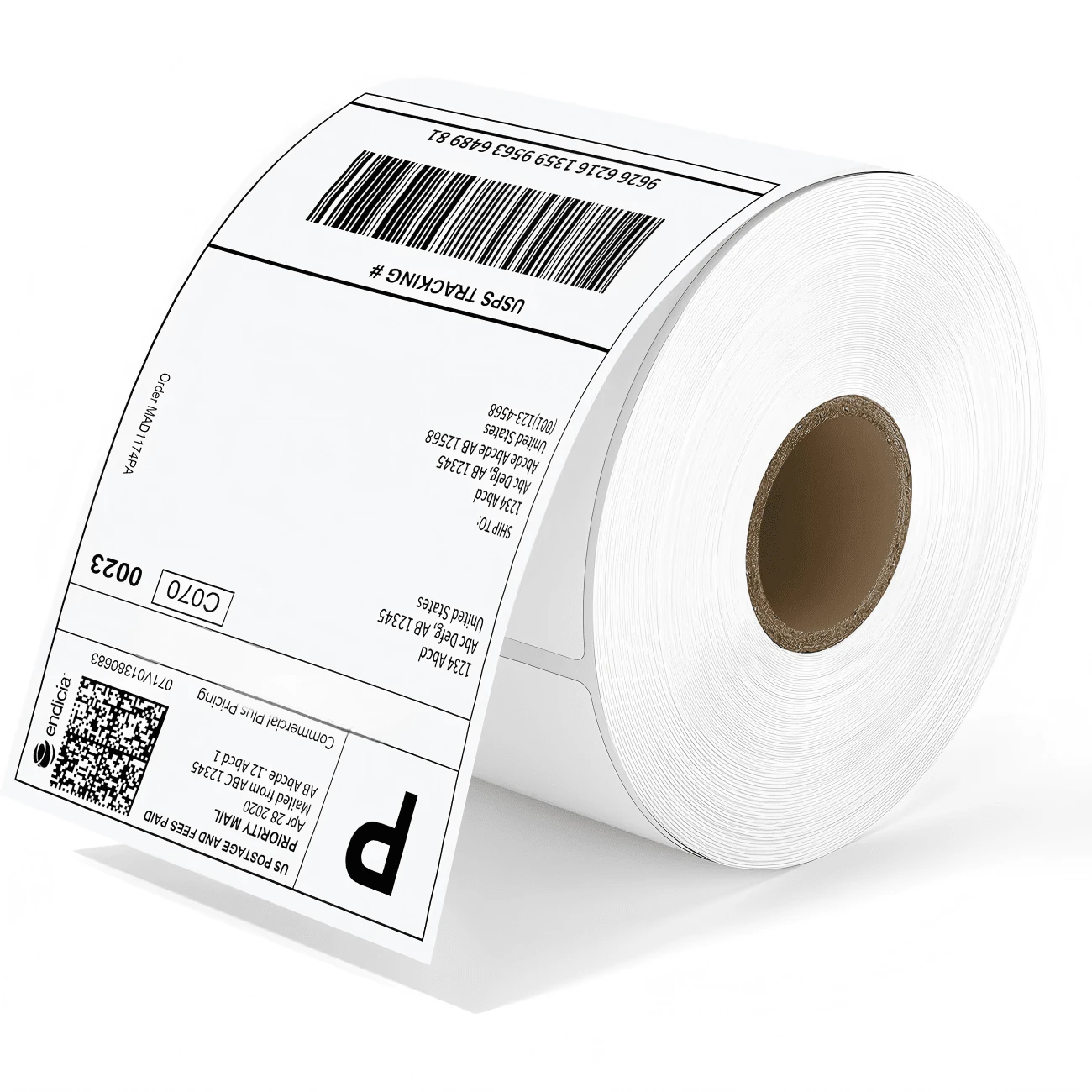 500 Sheets Thermal Sensitive Adhesive Shipping Labels - With Barcode & Tracking Numbers, Compatible With UPS, FedEx - Continuous Roll For Logistics, Invoices, Office Supplies, Suitable For Home,Back To School Receipts - Thermal Printer Paper Easy