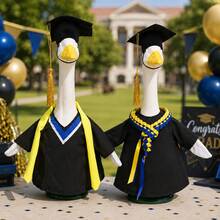 23 Inch Garden Goose Statue Outfit, Graduation Season To Back To School Season, With Tassel Graduation Cap, Shawl, Diploma Scroll, Lawn Goose Graduation Costume, Outdoor Garden Yard Lawn Decoration Goose Outfit (Goose Statue Not Included) - Goose Clothing - View 3