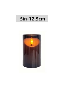 3pcs Grey Acrylic LED Candles, Flameless Design With Realistic Flickering Flame Effect, Battery Operated (Batteries Not Included), Suitable For Home, Wedding, Party And Christmas Decoration, Christmas, Halloween - Grey - View 8