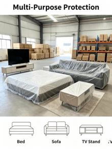 Disposable Dust-Proof Bed Cover, Extra Large Thick Transparent Sofa Dust Cover For Home Furniture, Daily Use - Multicolor - View 8