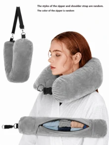 Fillable Clothing Travel Pillow, Available In Multiple Colors, Can Be Used As A Storage Travel Pillow, Suitable For Travel, Soft Plush Fillable Travel Pillow, Travel Essential, U-Shaped Neck Pillow, Suitable For Car And Airplane, Unfilled, Storage Organizer, Holiday Accessory, Luggage Bag - Multicolor - View 13