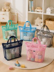 Baby Mesh Storage Bag Portable Parenting Organizer Tote Transparent Mesh Design Large Capacity Baby Supplies Storage Basket - Storage Bag - View 3