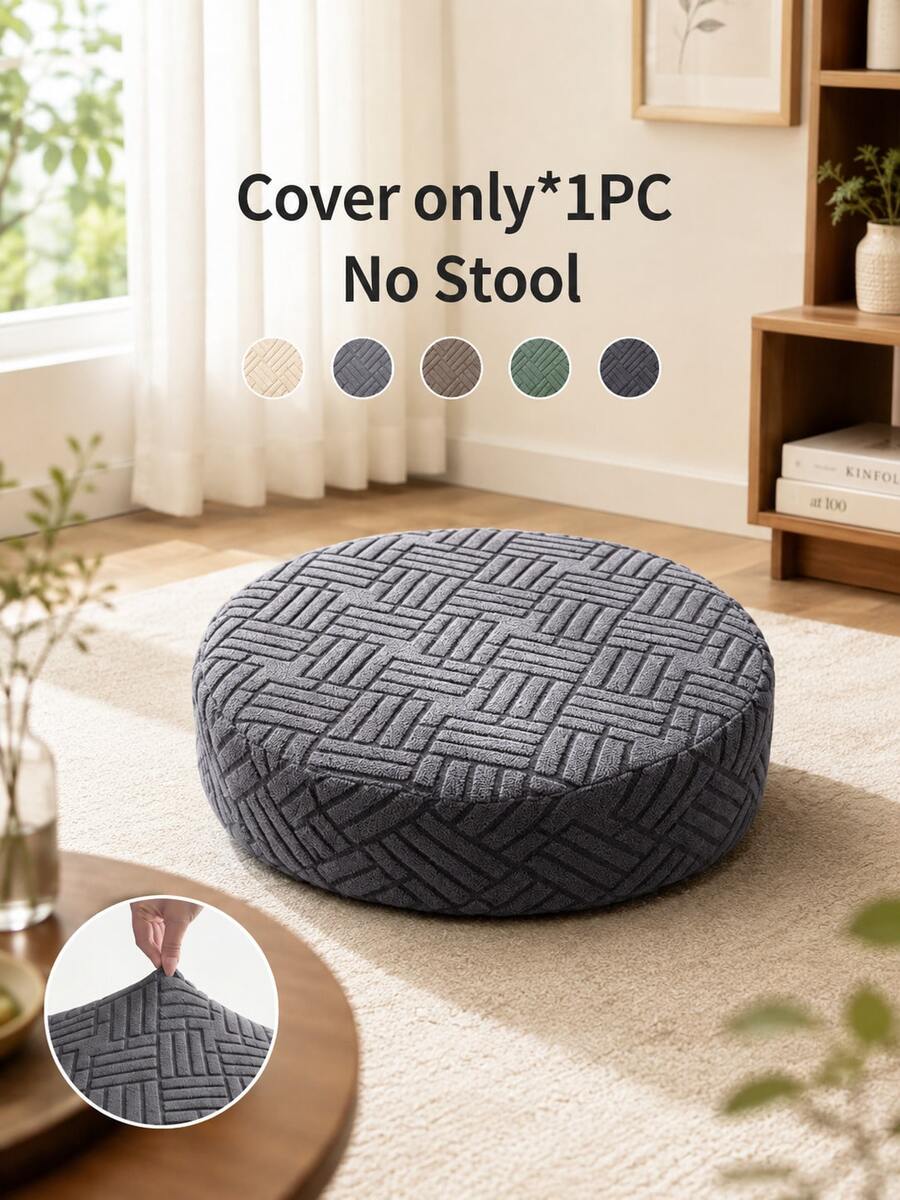 1PC Solid Color Futon Cover Soft Round Stool Seat Covers Stretch Tatami Floor Cushion Slipcover For Living Room Hotel Lounge Decor - Multicolor - View 1