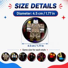 7pcs Roblox Theme Enamel Brooch Set, Round 4.5cm Eerie Badge, Gothic Skull & Horror Character Design, Durable Clasp, Suitable For Halloween Party, Cosplay, Backpack, Jacket, Bag Decoration, Horror Fan Gift - A - View 6