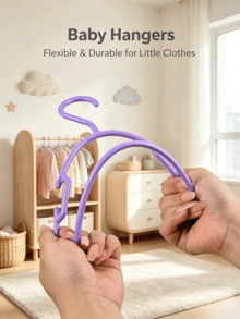 35pcs Plastic Baby Hangers With Anti-Slip Grooves, Suitable For Storing Toddler Clothes, Baby Room Hangers, Baby Gift - Multicolor - View 3