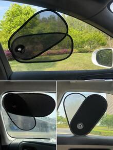 Universal Adjustable Car Side Window Sunshade, 180° Rotatable & Foldable Polyester Mesh Car Window Shade With Suction Cups, UV Protection & Heat Insulation, Clear View Side Window Cover, Summer Car Interior Accessory - A - View 11