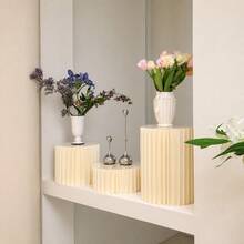 1pc/Set Ivory Cardboard Base, Foldable Cardboard Roman Column, Floor Display Column, DIY Base Box With Round Top Shelf, Suitable For Birthday, Floral, Gift, Wedding Decoration, Home, Room, Graduation, Party, Bachelor Party - Multicolor - View 12
