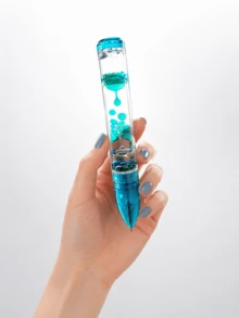 Frutiger Aero Style Transparent Liquid Flow Ballpoint Pen, Y2K Aesthetic Colorful Floating Bubble Pen, Dopamine Creative Stress Relief Stationery, Suitable For School, Office, Desk Decor And Gifts - FA - View 5