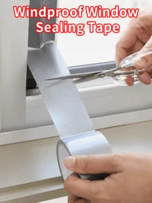 1pc Heavy Duty Single-Sided Fabric Tape, Waterproof Wear-Resistant Strong Adhesive Tape, Hand-Tearable, Suitable For Carpet, Pipe, Home And Industrial Repair Multi-Purpose Tape - Multicolor - View 3